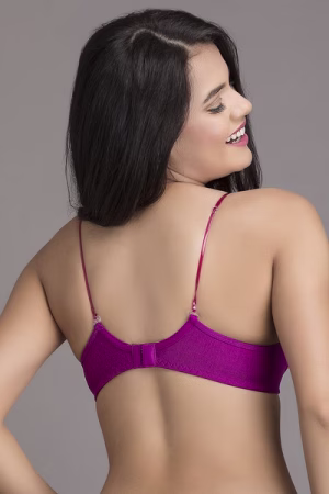 Cotton Rich Non-Padded Non-Wired Multiway T-Shirt Bra In Purple