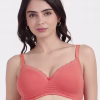 Elegant Lace Neckline Double Padded Non Wired Bra