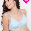 Full Coverage Bra in Powder Blue - Cotton Rich