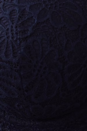 Full Coverage Self-Patterned Multiway Strapless Balconette Bra in Navy - Lace