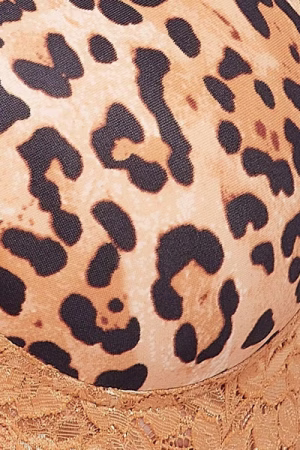 Full Cup Animal Print Multiway T-shirt Bra in Nude Colour - Lace
