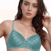 Full Cup Self-Patterned Multiway Bra in Turquoise - Lace