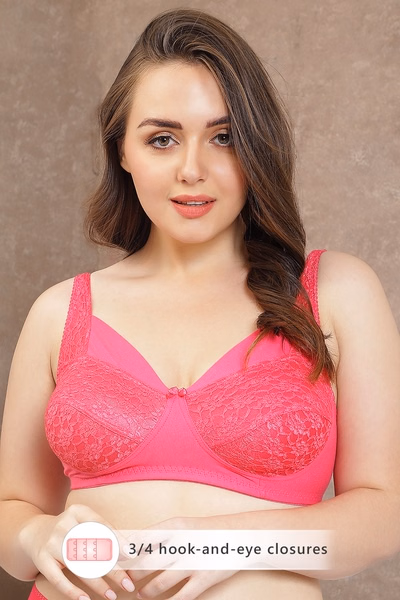Lace Non-Padded Non-Wired Full Coverage Plus Size Bra