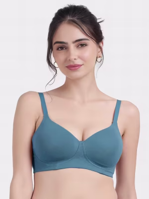 Mallard Blue Basic Padded Non Wired Bra