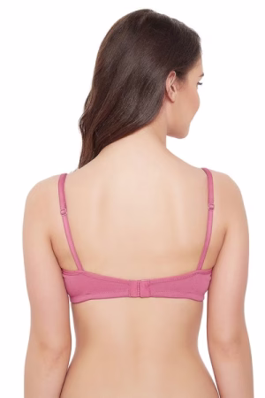 Non-Padded Full Coverage T-shirt Bra in Mulberry Pink - Cotton
