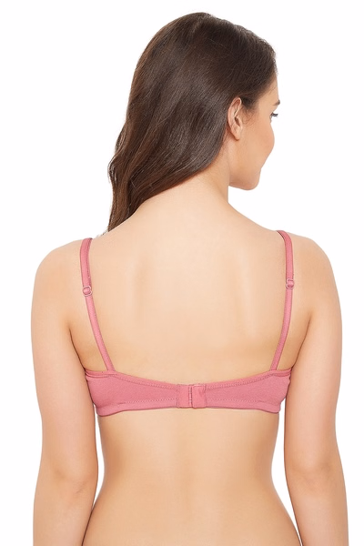 Non-Padded Full Coverage T-shirt Bra in Mulberry Pink - Cotton