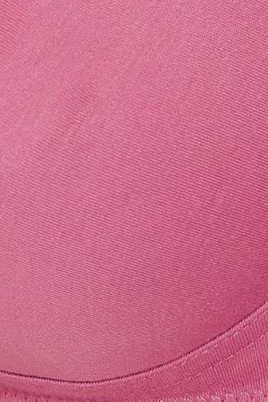 Non-Padded Full Coverage T-shirt Bra in Mulberry Pink - Cotton