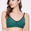 Non-Padded Non-Wired Full Cup Printed Everyday Bra in Teal Green