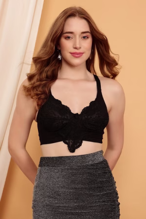 Non-Padded Non-Wired Full Figure Bra in Black