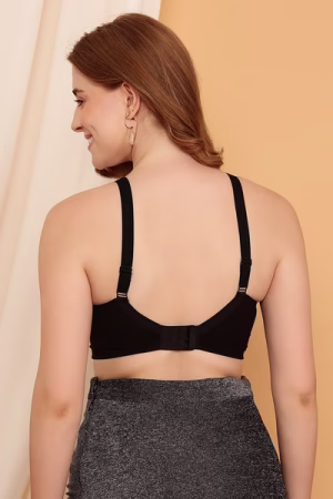 Non-Padded Non-Wired Full Figure Bra in Black