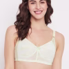 Non-Padded Non-Wired Full Figure Printed Bra in Sage Green