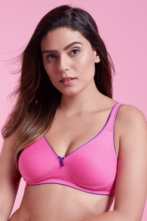Non-Padded Non-Wired T-shirt Bra In Pink - Cotton Rich