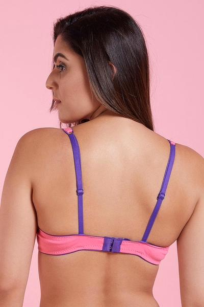 Non-Padded Non-Wired T-shirt Bra In Pink - Cotton Rich