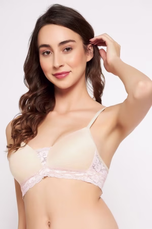 Non-Wired Demi Cup Bra in Cream Colour