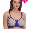 Non-Wired Full Coverage Colourblock Bra - Cotton