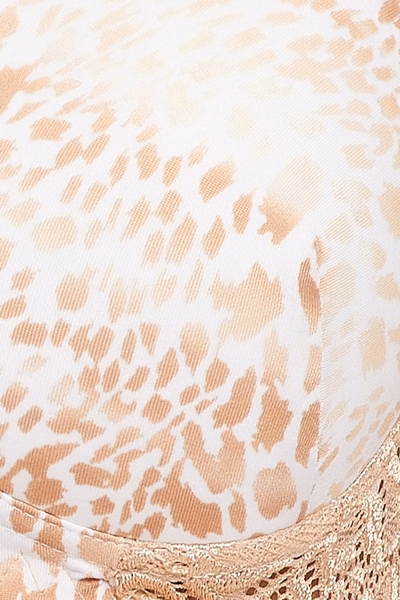 Non-Wired Full Cup Animal Print Multiway T-shirt Bra in White