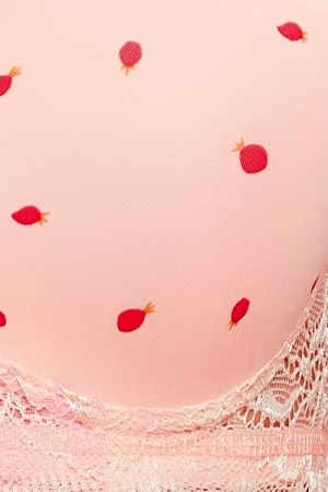 Non-Wired Full Cup Fruit Print Multiway T-shirt Bra in Baby Pink