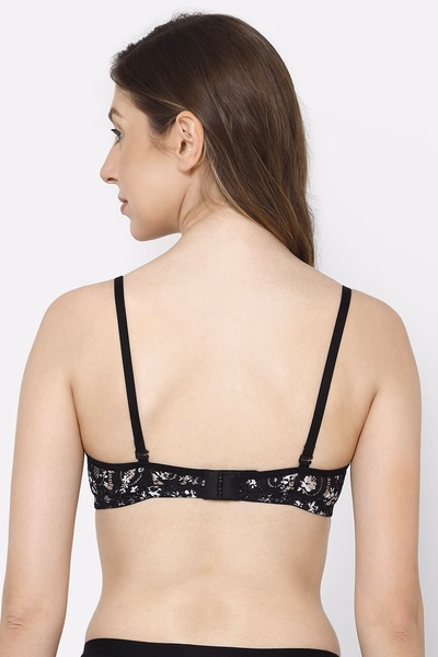 Non-Wired Full Cup Multiway Bra in Black - Lace
