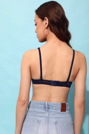 Non-Wired Full Cup Multiway Bra in Navy - Lace