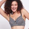 Padded Non-Wired Full Cup Checkered T-shirt Bra in Navy