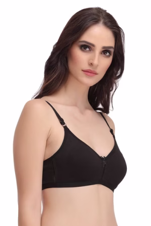 Smoothie Non-Padded Full Coverage T-shirt Bra in Black - Cotton