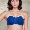 Strapless Tube Bra with Detachable Transparent Straps In Blue