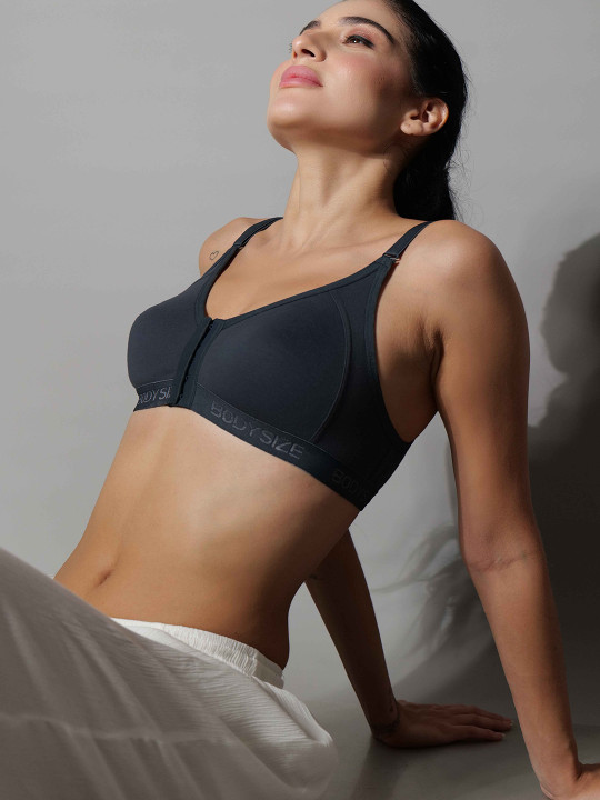 Women Front Open Non Padded Full Coverage Seamless Twin Hook Cotton Bra