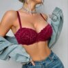 Women's Red Sexy Lace Lingerie Bra