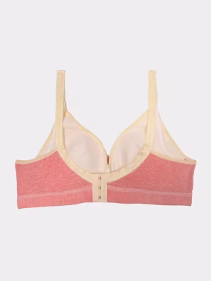 Pink Melange with Cream Piping Nursing Bra