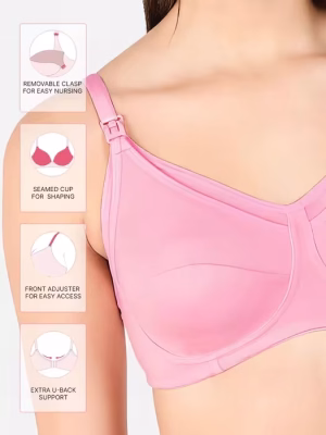 Baby Pink Clip-On Full Coverage Nursing Bra