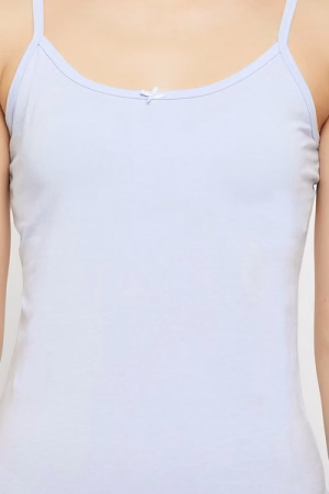 Chic Basic Camisole & Low Waist Bikini Panty with Inner Elastic in Baby Blue - Cotton