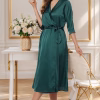 Chic Basic Long Robe in Dark Green - Satin