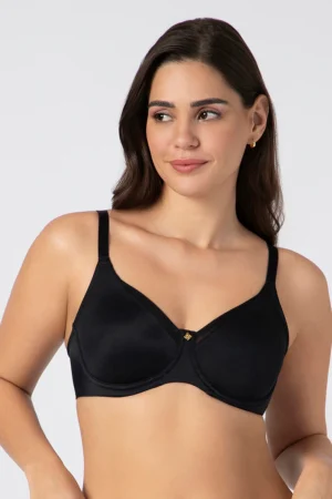 Chic Contour Non-Padded Wired Minimizer Bra - Black