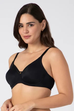Chic Contour Non-Padded Wired Minimizer Bra - Black
