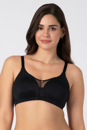 Chic Smooth Non-Padded Non-Wired Minimizer Bra - Black