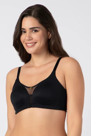 Chic Smooth Non-Padded Non-Wired Minimizer Bra - Black