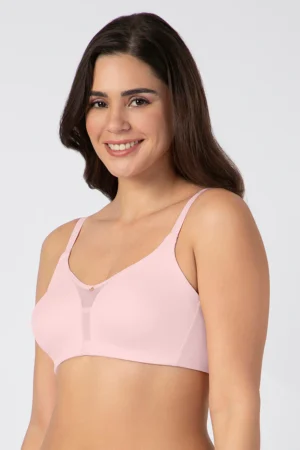Chic Smooth Non-Padded Non-Wired Minimizer Bra - Pink