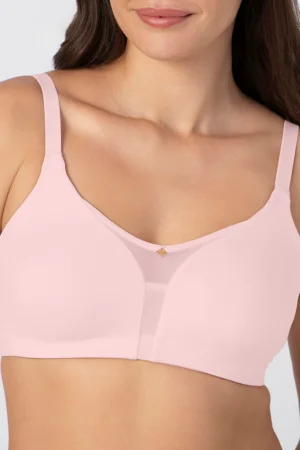 Chic Smooth Non-Padded Non-Wired Minimizer Bra - Pink