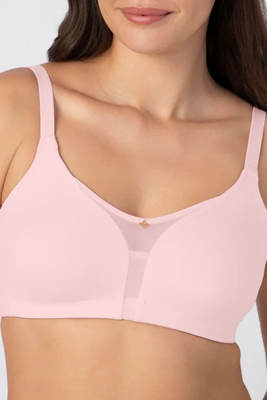 Chic Smooth Non-Padded Non-Wired Minimizer Bra - Pink