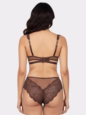 Chocolate Martini Cage Underband Push Up Lingerie Set
