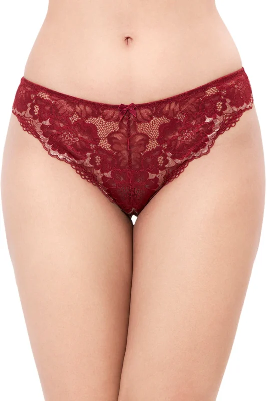 Eternal Bliss Low Rise Brazillian Lace Panty - Red