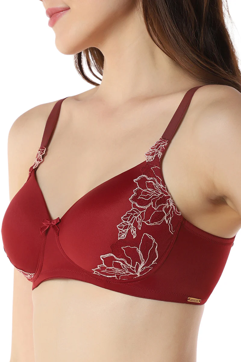Floral Chic Padded Non-Wired Bra - Rose