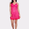Fluorescent Pink Full Lace Babydoll