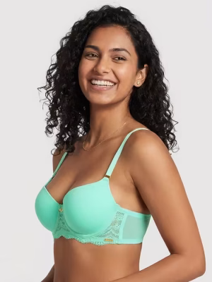 Green Blue Padded Wired Ultimate Push Up Bra