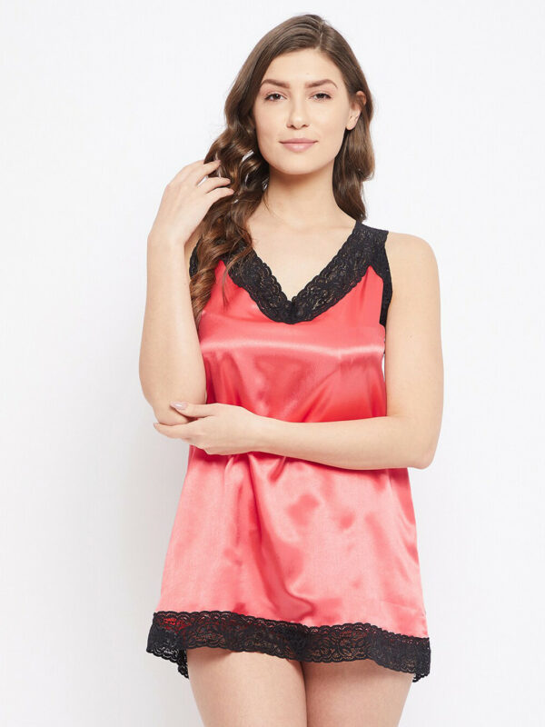 Red & Black Satin Bridal Baby Doll