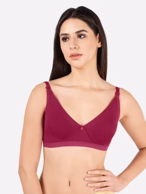 Red Criss Cross Nursing Bra