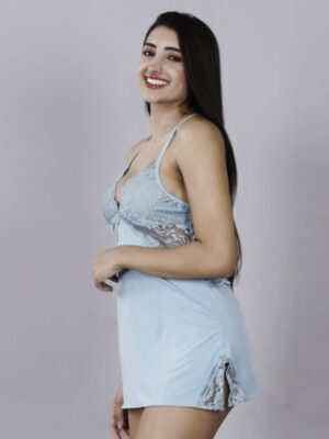 Self Design Baby Doll Nighty - Sea Green