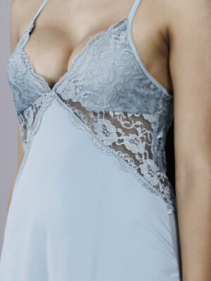 Self Design Baby Doll Nighty - Sea Green