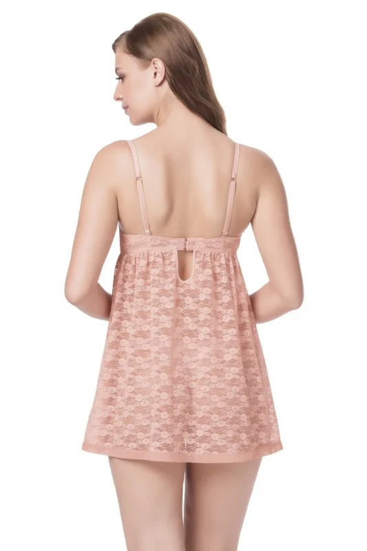 Bridal Bliss Lace Babydoll - Rose Tan