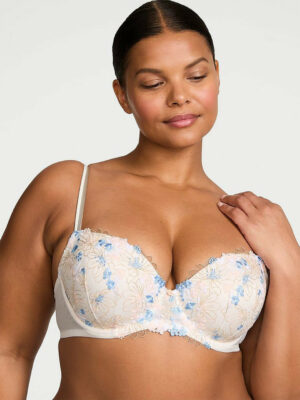 Floral Embroidered Medium Coverage Underwired Bra